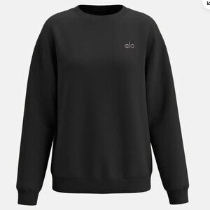 AIo Yoga Accolade Crew Neck Pullover Ribbed Cuffs Sweatshirt Classic Women's Top
